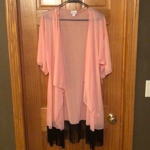 Lularoe Monroe - Blush Pink w/ Black Fringe